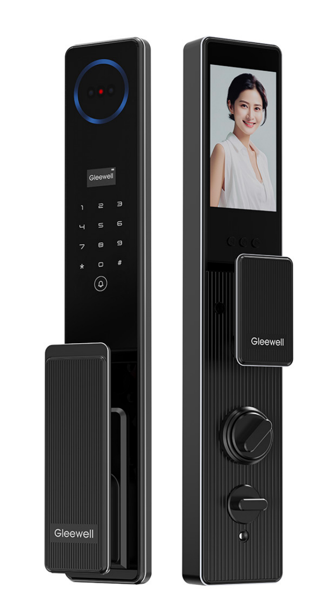 Gleewell Smart Lock G30 - Palm Recognition, Visual Intercom, 3D Facial Recognition, Tuya App (Alexa compatible).