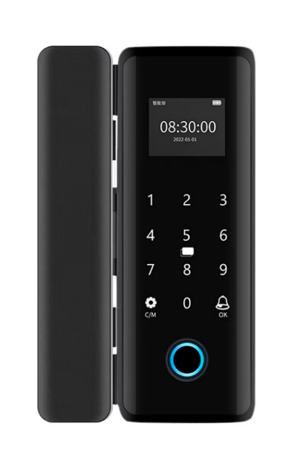 CONSURT Smart Lock GL03 Glass Door Lock - WiFi, Fingerprint, Password, Temporary Password, Card, Mechanical Key.