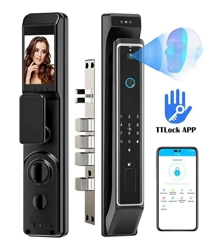 CONSURT Smart Lock K9 - Face Recognition, App (TTlock), Fingerprint, Code, Card, and Mechanical Key